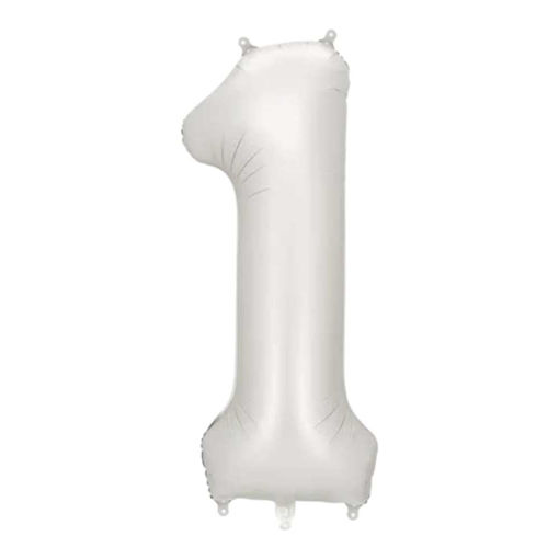 Picture of FOIL BALLOON NUMBER 1 SILVER 34 INCH